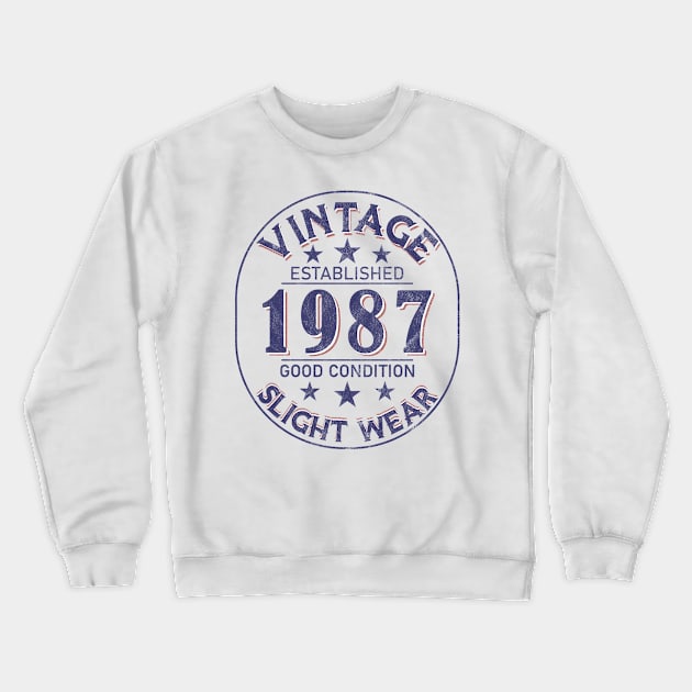 Vintage Established 1987 Good Condition Slight Wear Crewneck Sweatshirt by Stacy Peters Art